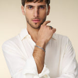 Pulseira masculina em aço inoxidável com várias correntes