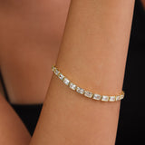 Pulseira de tenis banhada a ouro com zircónia