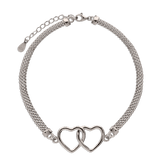 Pulseira coração em prata 925