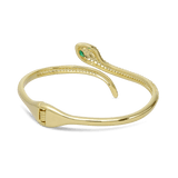 Pulseira rígida banhado a ouro com zircónias