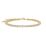 Pulseira delicada, Banhado a Ouro, Zircónia de cultivo