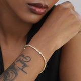 Pulseira delicada, Banhado a Ouro, Zircónia de cultivo