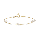 Pulseira Delicada, Banhado a Ouro, Madrepérola de cultivo