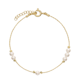 Pulseira Delicada, Banhado a Ouro, Madrepérola de cultivo