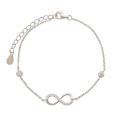 Pulseira infinito em prata 925 com zircónias transparentes