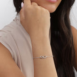 Pulseira infinito em prata 925 com zircónias transparentes