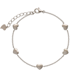 Pulseira coração em prata 925