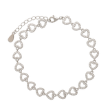 Pulseira de corrente, Prata de lei 925, Zircónia de cultivo