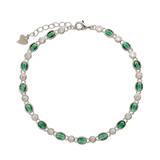 Pulseira de corrente, Prata de lei 925, Zircónia de cultivo