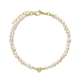 pulseira de pérolas, Banhado a Ouro, Pérola cultivada