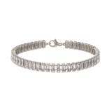 Pulseira de ténis em aço com zircónias rectangulares