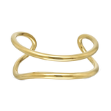 Pulseira rígida grande em aço inoxidável dourado