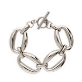 Pulseira de corrente de aço inoxidável com elos grandes