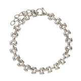Pulseira de corrente de elos grandes em aço inoxidável