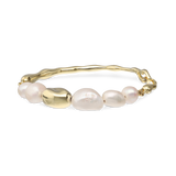 Pulseira de pedra, Banhado a Ouro, Pérola cultivada, Rezin