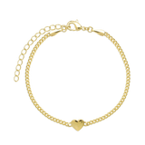 Pulseira coração banhada a ouro
