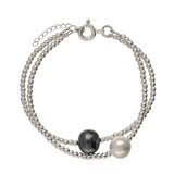 Pulseira de pedra com hematita, madrepérola e hematite