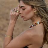 Pulseira rígida banhada a ouro