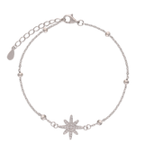 Pulseira estrela em prata 925 com zircónia