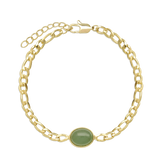 Pulseira Temática, Banhado a Ouro, Aventurina de cultivo