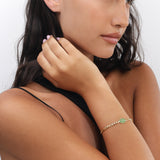 Pulseira de corrente banhada a ouro com aventurina verde