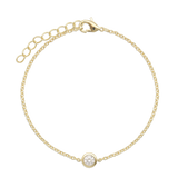 Pulseira delicada, Banhado a Ouro, Zircónia de cultivo