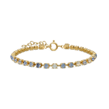 Pulseira de ténis banhada a ouro com cristal azul
