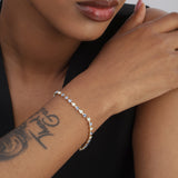 Pulseira de ténis banhada a ouro com cristal azul