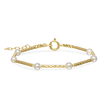 Pulseira de pedra, Banhado a Ouro, Madrepérola de cultivo