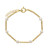 Pulseira de pedra, Banhado a Ouro, Madrepérola de cultivo