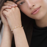 Pulseira de pedra, Banhado a Ouro, Madrepérola de cultivo
