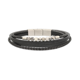 Pulseira masculina, Aço inoxidável, Iolita de cultivo