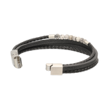 Pulseira masculina, Aço inoxidável, Iolita de cultivo