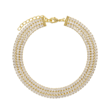 Pulseira de ténis, Banhado a Ouro, Zircónia de cultivo