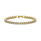 Pulseira de ténis, Banhado a Ouro, Zircónia de cultivo