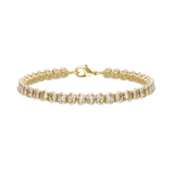 Pulseira de ténis banhada a ouro com zircónias transparentes