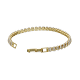 Pulseira de ténis, Banhado a Ouro, Zircónia de cultivo