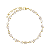 Pulseira delicada banhado a ouro com zircónia