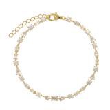 Pulseira delicada banhada a ouro com zircónia