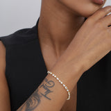 Pulseira delicada banhada a ouro com zircónia
