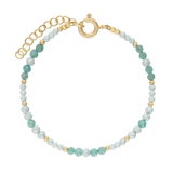 Pulseira de pedra banhada a ouro com zircónia verde