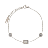 Pulseira em aço inoxidável com zircónia