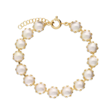 Pulseira banhada a ouro com madrepérola de cultivo