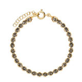 Pulseira de ténis banhada a ouro com cristal cinzento