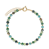 Pulseira de pedra, Banhado a Ouro, Vidro cristal