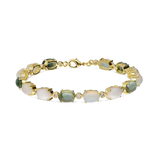 Pulseira de corrente, Banhado a Ouro, Zircónia de cultivo, Vidro cristal