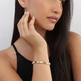 Pulseira de corrente, Banhado a Ouro, Zircónia de cultivo, Vidro cristal