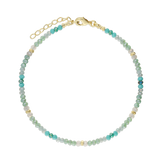 Pulseira para Tornozelo, Banhado a Ouro, Vidro cristal