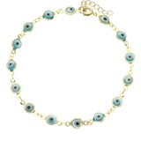 Pulseira para Tornozelo, Banhado a Ouro, Vidro cristal, Esmalte
