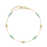 Pulseira para Tornozelo, Banhado a Ouro, Vidro cristal